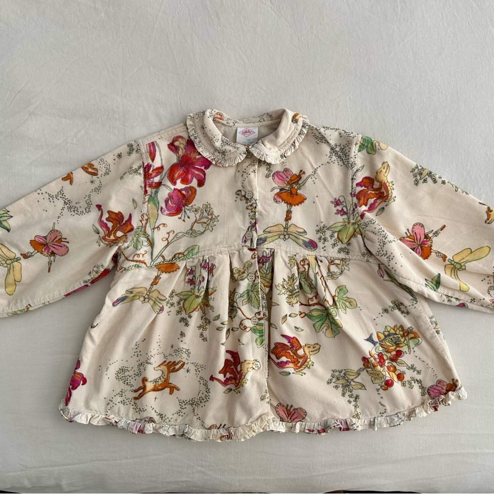OILILY *Vintage* Fairy, Dragon and Unicorn Corduroy Shirt - 128 / 8